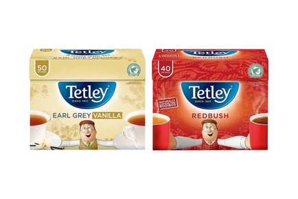 Tetley Earl Grey Vanilla & Tetley Redbush Tea Bags - 540 Tea Bags