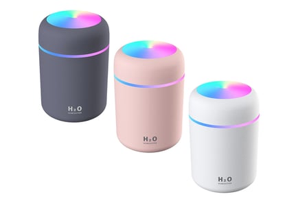 Mini USB Humidifier with Light - White, Pink & Grey!