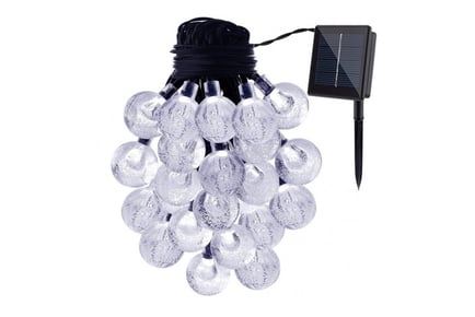 LED Solar Bulb String Lights - White, Warm & Colourful!