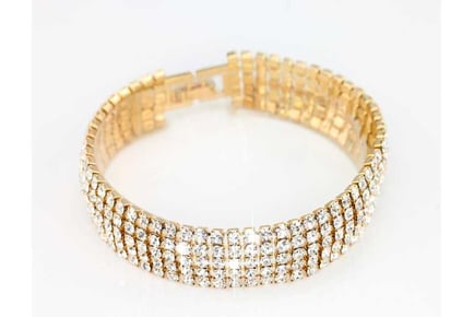 Five Row Pave Bracelet - Gold