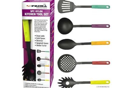 5pc kitchen utensils with stand nylon