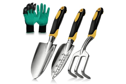 4Pcs Garden Tool and Gloves Set - 2 Options!