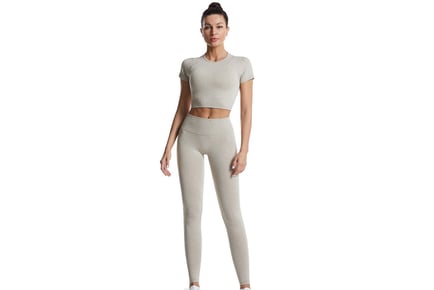 2-Piece Yoga Crop Top and Leggings Set - 7 Colours!