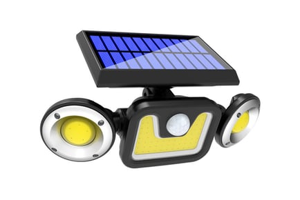 3 Head Rotatable Solar Flood Light - Motion Sensing!