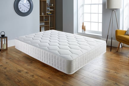 White Memory Foam Quilted Open Sprung Mattress - 6 Sizes!