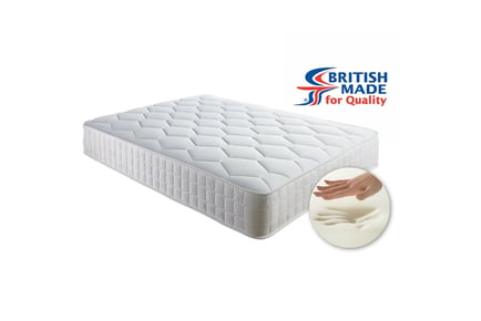 White Memory Foam Quilted Open Sprung Mattress - 6 Sizes!