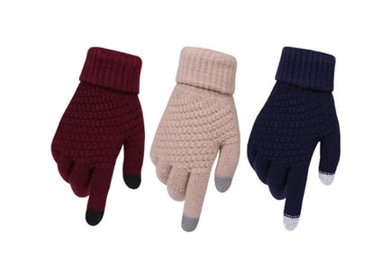 Women's Knitted Touch Screen Gloves - 8 Colours!