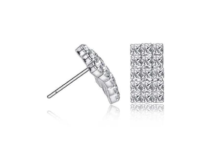 Multi row Crystal Stud Earrings