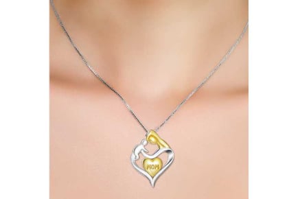 Mother and Child Love Heart Pendant