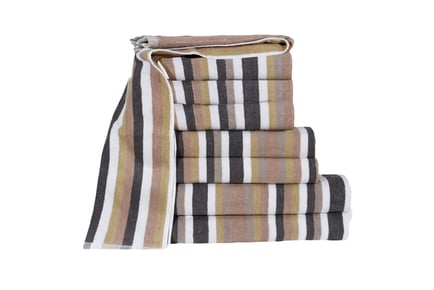 Egyptian Cotton Striped Towels - 4/8 Piece Set & 6 Colours!