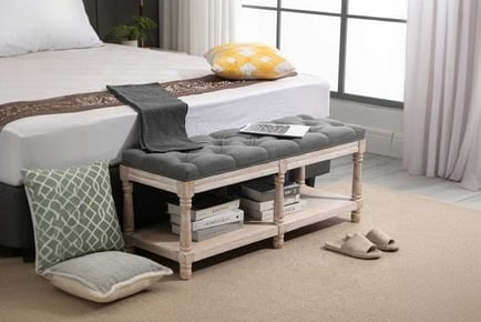 HOMCOM 2-Tier Bed End Bench Grey