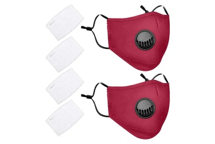 2/4/6 Pack Reusable Face Covering With Ventilation