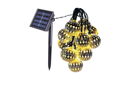 Solar Moroccan Style Ball String Lights - 2 Colours!