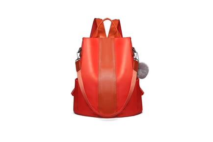 2-in-1 Backpack Shoulder Bag w/ Pom Pom - 5 Colours!