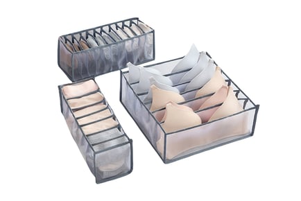 3pcs Collapsible Drawer Organisers - White or Grey!