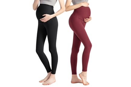 Maternity High Waist Gym Leggings - 2 Colours & UK Sizes 6-12