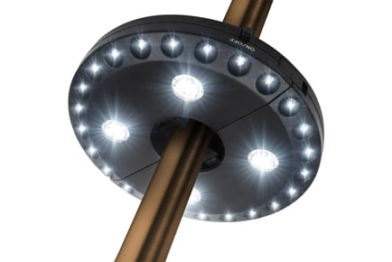 Outdoor Umbrella Pole LED Lamp - Black or Silver!