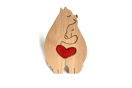 Hand Carved Animals in Love Ornament - 7 Designs!