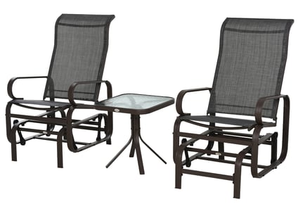 Garden Rocking Chair Set With Tea Table - 2 Colours