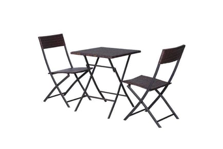 Outsunny 3PC Bistro Set Rattan Furniture