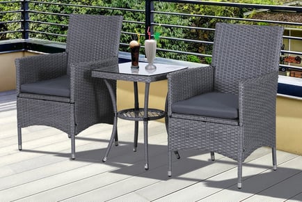 Outsunny Rattan Bistro Garden Chair set