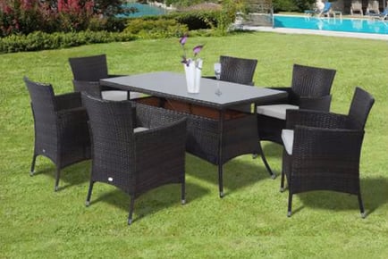 Outsunny 7pc Rattan Dining Set