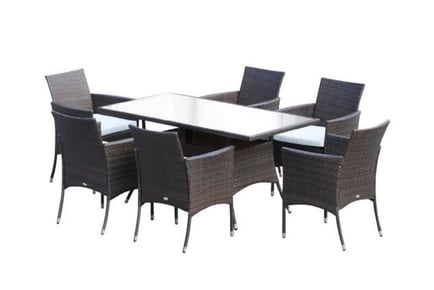 Outsunny 7pc Rattan Dining Set