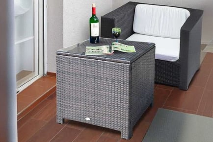 Outsunny Side Table Wicker Brown