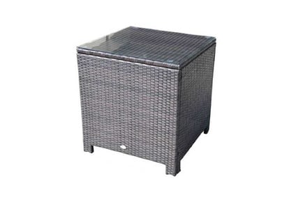 Outsunny Side Table Wicker Brown