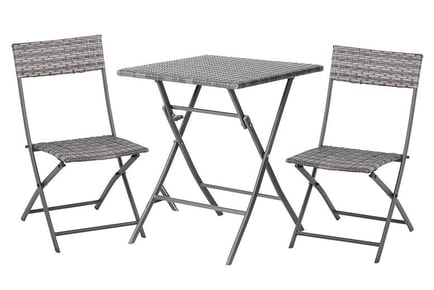 3-Piece Rattan Bistro Furniture Set - 2 Colours!