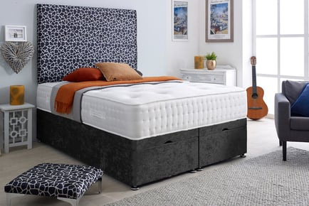 Crocodile Ottoman Divan Bed Base w/ Headboard - Multiple Options