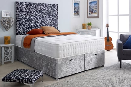 Crocodile Ottoman Divan Bed Base w/ Headboard - Multiple Options