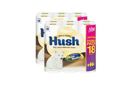 Hush Bathroom Sea Butter Tissue 36 or 72 Rolls