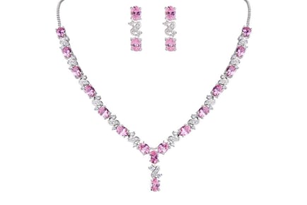WGF pink created diamond neclace set