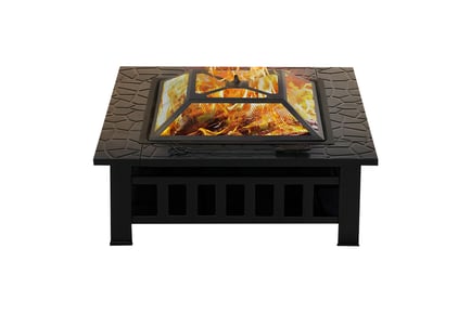 3 in 1 XL Square Black Fire Pit