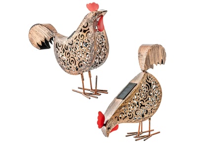 Hen Solar Light Garden Ornament - 2 Designs