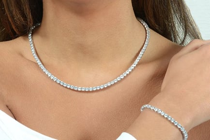 Diamond Tennis necklace and bracelet set 3mm
