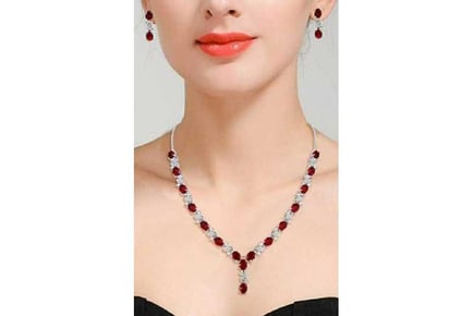 Classy Love & Kisses Ruby necklace set