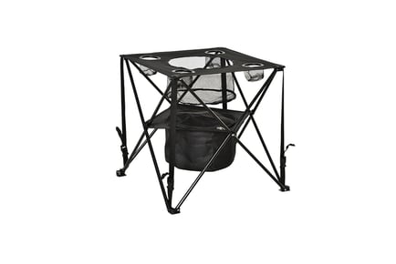 Folding & Portable Camping Table w/ Cooler & Cup Holders