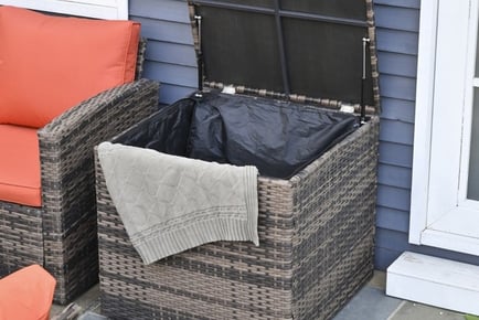 Stylish 6pc Patio Rattan Wicker Sofa Set w Storage and Cushions!