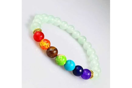 Colourful Lava 7 chakra stone bracelet
