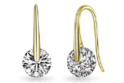 Golden Crystals Wire hook drop Earrings