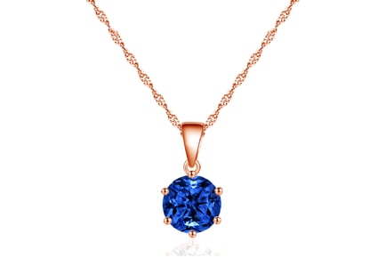 Rose Gold Simulated Sapphire Pendant