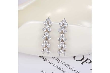 Silver Crystal Braided Drop Earrings