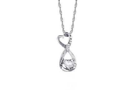 Crystal Love heart Figure 8 Necklace