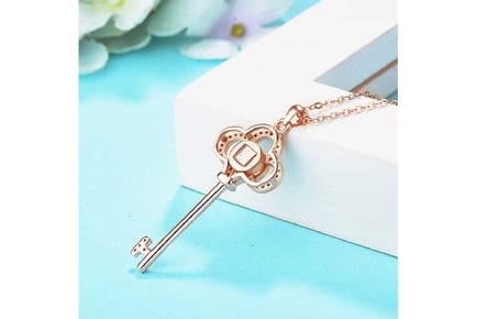 Rose Gold Key with message Pendant