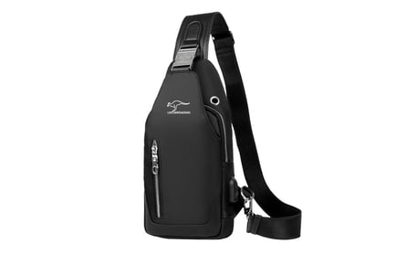 Men's Cross-Body Bag With USB Port - 3 Colours