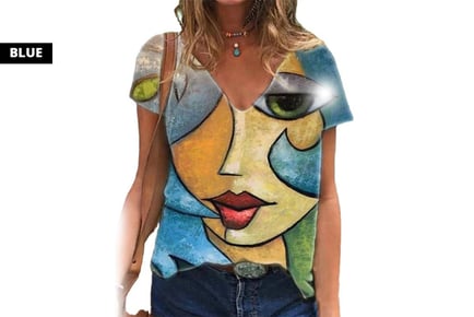 Women's Casual Abstract Shirt - 8 Sizes & 3 Colours!