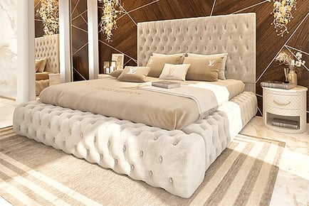 A Royal Ambassador bed frame, Super King Bed Frame + mattress, Plush Silver