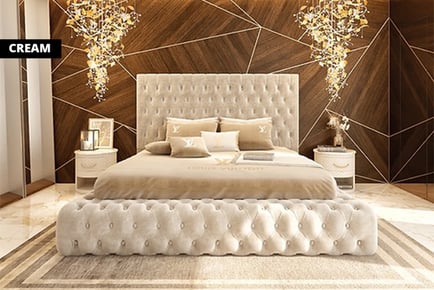 A Royal Ambassador bed frame, Super King Bed Frame + mattress, Plush Silver